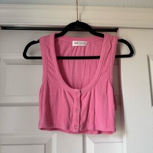 Mint Pink Buttoned Crop Top